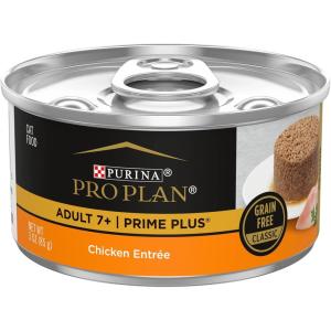 imagePurina Pro Plan Grain Free Senior Wet Cat Food Pate SENIOR Adult 7 Prime Plus Chicken Entree  Pack of 24 3 oz PullTop Cans