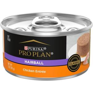 imagePurina Pro Plan Hairball Control Cat Food Wet Pate Hairball Ocean Whitefish and Tuna Entree  Pack of 24 3 oz CansChicken