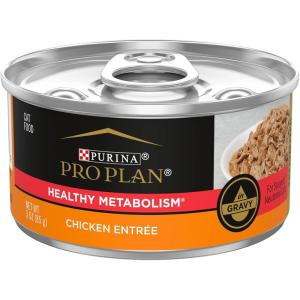 imagePurina Pro Plan High Protein Gravy Wet Cat Food SPECIALIZED Healthy Metabolism Formula Chicken Entree  Pack of 24 3 oz PullTop Cans
