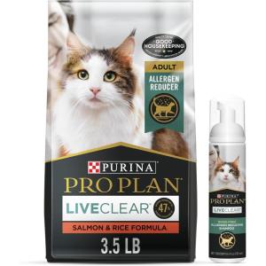 imagePurina Pro Plan LiveClear Cat Food Weight Management and Cat Allergen Reducer Chicken and Rice Formula  55 lb BagBundle  Salmon  Rice