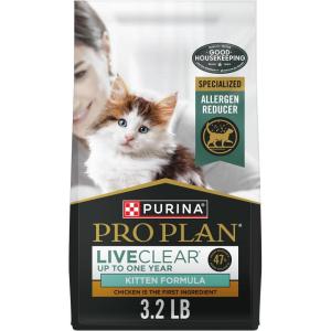 imagePurina Pro Plan LiveClear Dry cat Food for Kittens Cat Allergen Reducer Chicken and Rice Formula  55 lb BagChicken  Rice