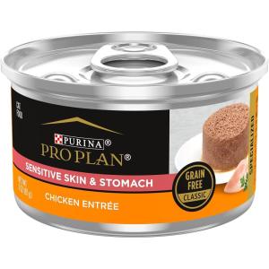 imagePurina Pro Plan Sensitive Skin and Sensitive Stomach Cat Food Wet Pate Grain Free Chicken Entree  Pack of 24 3 oz CansChicken