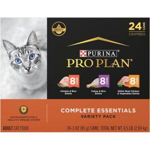 imagePurina Pro Plan Wet Kitten Food Pate Salmon and Ocean Fish Entree  Pack of 24 3 oz PullTop CansChicken  Turkey  Vegetable Variety Pack