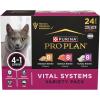 imagePurina Pro Plan Vital Systems Chicken Turkey and Salmon Entree Wet Cat Food Variety Pack 4in1 Immune Digestive Kidney and Brain  Pack of 24 3 oz Cans