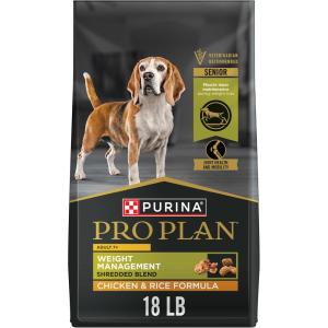 imagePurina Pro Plan Adult 7 Plus Weight Management Shredded Blend Chicken and Rice Formula Senior Dog Food  18 lb Bag18 Pound Pack of 1