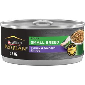imagePurina Pro Plan Adult Small Breed Turkey and Spinach Entree in Gravy Wet Dog Food for Small Dogs  Pack of 24 55 oz Cans