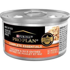 imagePurina Pro Plan Complete Essentials High Protein Cat Food Wet Gravy Chicken and Rice Entree  Pack of 24 55 Oz PullTop CansChicken  Rice