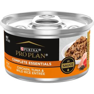 imagePurina Pro Plan Complete Essentials High Protein Cat Food Wet Gravy Chicken and Rice Entree  Pack of 24 55 Oz PullTop CansChicken  Tuna  Wild Rice