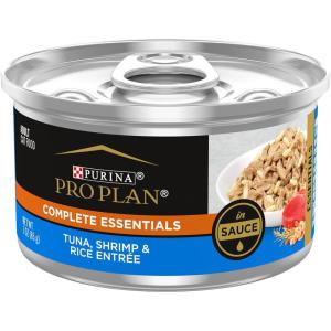 imagePurina Pro Plan Complete Essentials High Protein Cat Food Wet Gravy Chicken and Rice Entree  Pack of 24 55 Oz PullTop CansTuna  Shrimp  Rice
