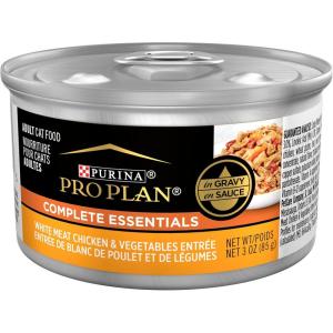 imagePurina Pro Plan Complete Essentials High Protein Cat Food Wet Gravy Chicken and Rice Entree  Pack of 24 55 Oz PullTop CansWhite Meat Chicken  Vegetable