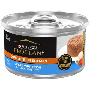 imagePurina Pro Plan Grain Free High Protein Pate Wet Cat Food Complete Essentials Ocean Whitefish ampamp Tuna Entree  Pack of 24 3 oz CansOcean Whitefish  Tuna