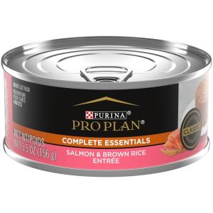 imagePurina Pro Plan Grain Free High Protein Pate Wet Cat Food Complete Essentials Ocean Whitefish ampamp Tuna Entree  Pack of 24 3 oz CansSalmon  Brown Rice