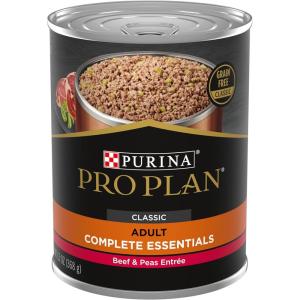 imagePurina Pro Plan High Protein Dog Food Wet Pate Grain Free Beef and Peas Entree  12 13 oz Cans