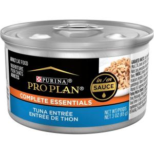 imagePurina Pro Plan High Protein Wet Cat Food Complete Essentials Tuna Entree in Sauce  3 oz PullTop Can  Pack of 24 3 oz PullTop CansTuna