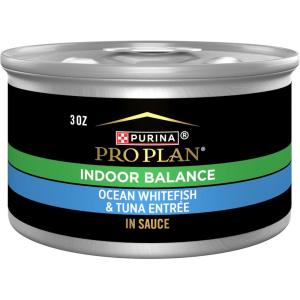 imagePurina Pro Plan Indoor Balance Ocean Whitefish and Tuna in Sauce Cat Food Wet Formula  Pack of 24 3 oz Cans