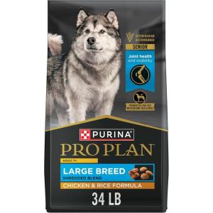 imagePurina Pro Plan Large Breed Adult 7 Plus Shredded Blend Chicken and Rice Formula Senior Dog Food  34 lb BagChicken