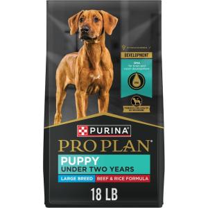 imagePurina Pro Plan Large Breed Dry Puppy Food Chicken and Rice Formula  34 lb BagBeef  Rice
