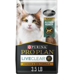 imagePurina Pro Plan LiveClear Senior Cat Food 7 Cat Allergen Reducer Prime Plus Chicken and Rice Formula  55 lb BagChicken