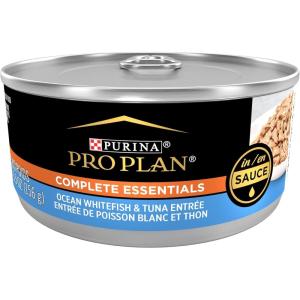imagePurina Pro Plan Pate High Protein Wet Cat Food COMPLETE ESSENTIALS Salmon ampamp Brown Rice Entree  Pack of 24 3 oz PullTop CansOcean Whitefish  Tuna