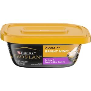 imagePurina Pro Plan Senior Dog Food Wet Gravy BRIGHT MIND 7 Turkey and Brown Rice Entree  Pack of 8 10 oz Tubs
