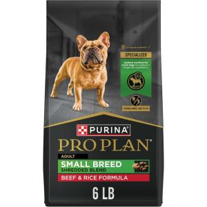 imagePurina Pro Plan Small Breed Dog Food With Probiotics for Dogs Shredded Blend Chicken ampamp Rice Formula  6 lb BagBeef  Rice