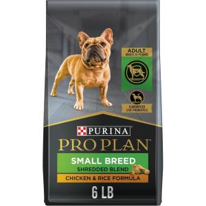 imagePurina Pro Plan Small Breed Dog Food With Probiotics for Dogs Shredded Blend Chicken ampamp Rice Formula  6 lb BagChicken  Rice Shredded Blend