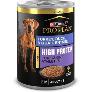imagePurina Pro Plan Sport High Protein Dog Food Turkey Duck and Quail Entree Wet Dog Food  Pack of 12 13 Oz Cans13 Ounce Pack of 12