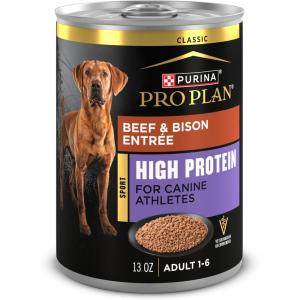 imagePurina Pro Plan Sport High Protein Wet Dog Food Beef and Bison Entre  Pack of 12 13 oz Cans