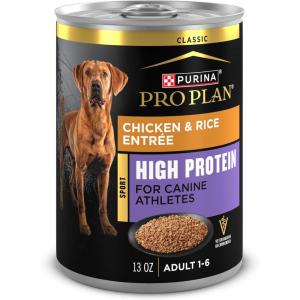 imagePurina Pro Plan Sport High Protein Wet Dog Food Chicken and Rice Entree  Pack of 12 13 oz Cans
