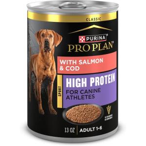 imagePurina Pro Plan Sport High Protein Wet Dog Food With Salmon and Cod  Pack of 12 13 oz Cans