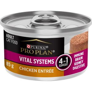 imagePurina Pro Plan Vital Systems Chicken Wet Cat Food Pate 4in1 brain kidney digestive and immune formula  Pack of 24 3 oz CansChicken