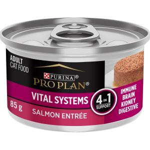 imagePurina Pro Plan Vital Systems Chicken Wet Cat Food Pate 4in1 brain kidney digestive and immune formula  Pack of 24 3 oz CansSalmon