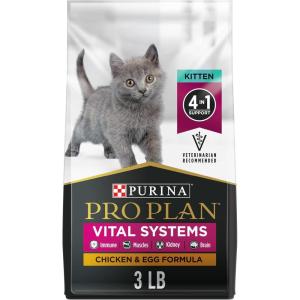 imagePurina Pro Plan Vital Systems Chicken and Egg Formula Kitten Dry Food 4in1 Immune Muscles Kidney and Brain and Vision  3 lb Bag
