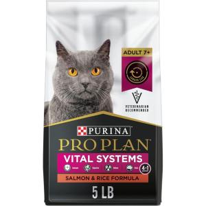 imagePurina Pro Plan Vital Systems Salmon and Rice Formula Senior Cat Food Dry 4in1 Formula  5 lb Bag5 Pound Pack of 1