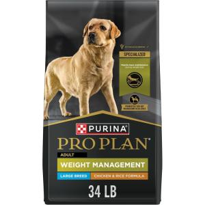 imagePurina Pro Plan Weight Management Dog Food Dry Shredded Blend Chicken and Rice Formula  18 lb BagLarge Breed  Chicken