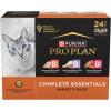 imagePurina Pro Plan Complete Essentials Chicken Turkey and Beef Grain Free Wet Cat Food Variety Pack  24 3 oz Cans