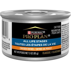 imagePurina Pro Plan High Protein Wet Cat Food All Life Stages Chicken Pate Classic Entree 3 oz Pack of 24