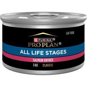 imagePurina Pro Plan High Protein Wet Cat Food All Life Stages Salmon Pate Classic Entree 3 oz Pack of 24