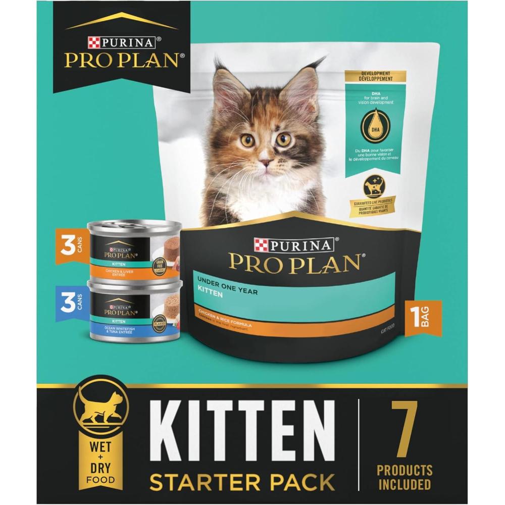 imagePurina Pro Plan Kitten Food Complete and Balanced Starter Kit  Dry and Wet Food Variety Pack