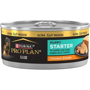 imagePurina Pro Plan Puppy Food Starter Mousse Chicken Entree Wet Dog Food  55 Ounce Pack of 24