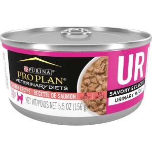 imagePurina Pro Plan Veterinary Diets UR Urinary StOx Savory Selects Feline Formula Salmon Recipe in Sauce Wet Cat Food  Pack of 24 55 oz CansSalmon SS