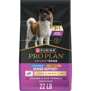 imagePurina Pro Plan AdvantEDGE Senior Support Plus Large Breed Shredded Blend Chicken and Rice Formula Dry Dog Food  22 lb Bag