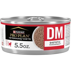 imagePurina Pro Plan Veterinary Diets DM Dietetic Management Feline Formula Wet Cat Food  Pack of 24 55 oz Cans