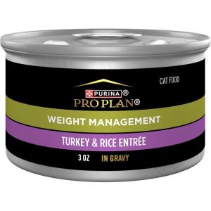 imagePurina Pro Plan Adult Weight Management Turkey and Rice Entree in Gravy Wet Cat Food 3 Ounce Pack of 24