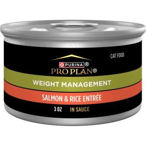 imagePurina Pro Plan Adult Weight Management Salmon and Rice Entree in Sauce Weight Control Cat Food 3 Ounce Pack of 24